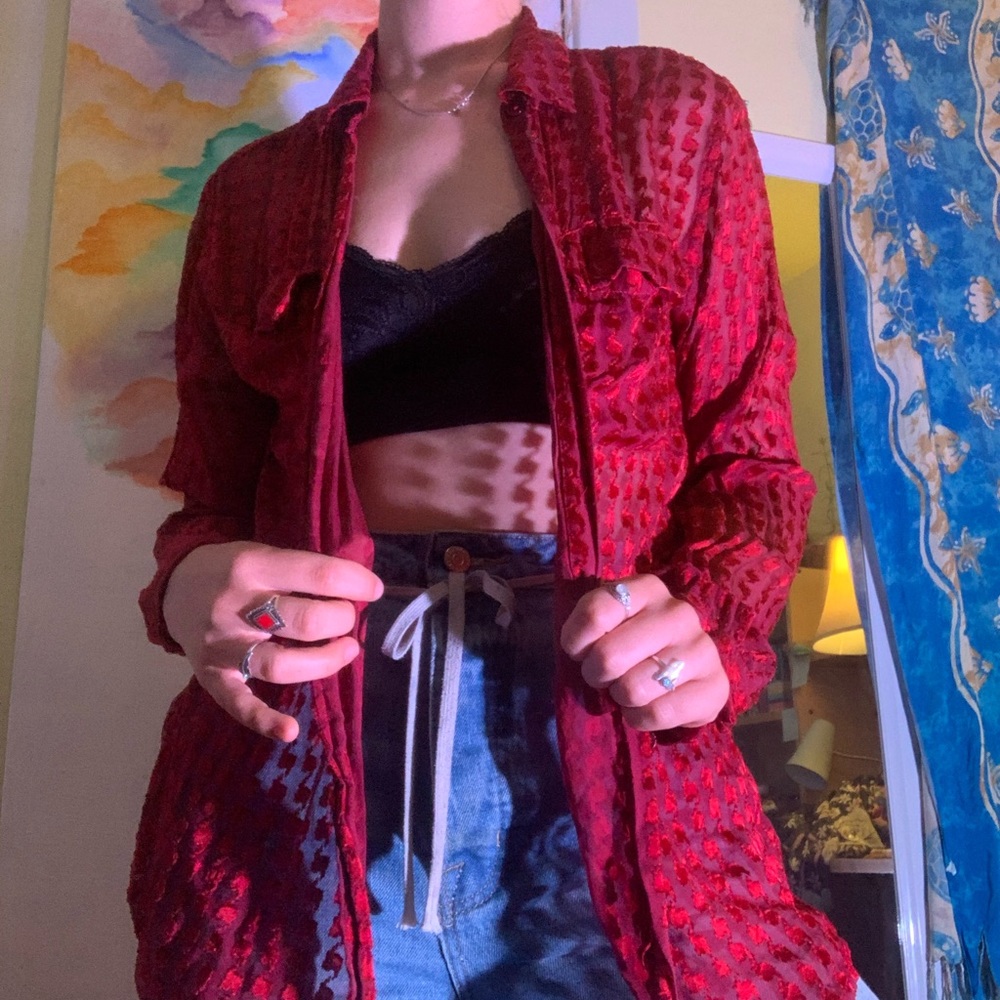 🌹Red silk long sleeve🌹
